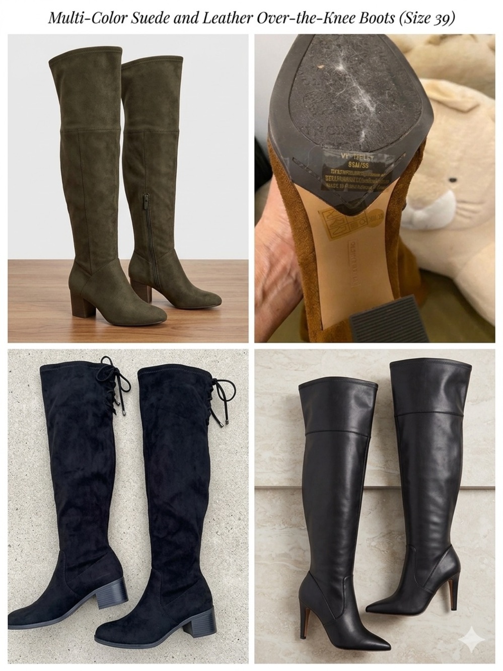 WHOLE COLLECTION: Over-The-Knee Boots Bundle (4 Pairs) - Size 39 / 8.5-